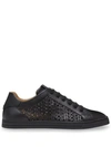 Fendi Black Leather Logo Sneakers