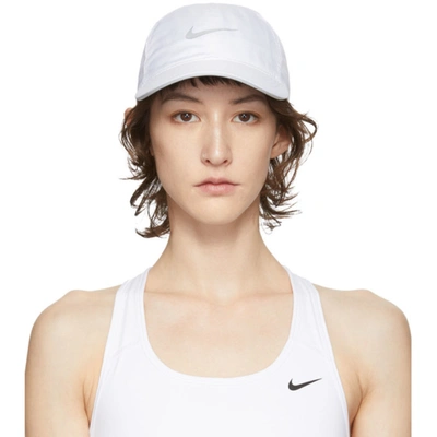 Nike White Featherlight Running Cap In 100 White