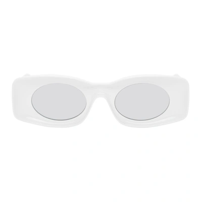 Loewe Rectangular Acetate Sunglasses In 21c White