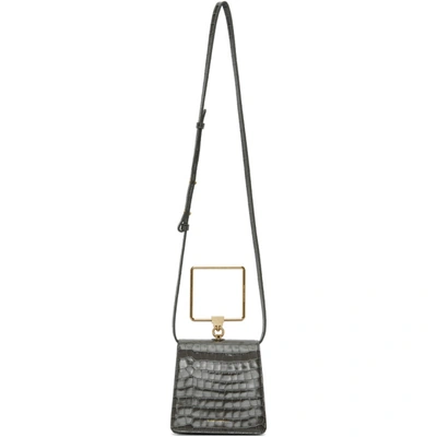 Marge Sherwood Grey Croc Pump Handle Bag In Grey Croc S