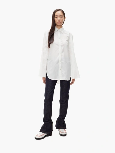 Jw Anderson Pleated Sleeve Shirt In White