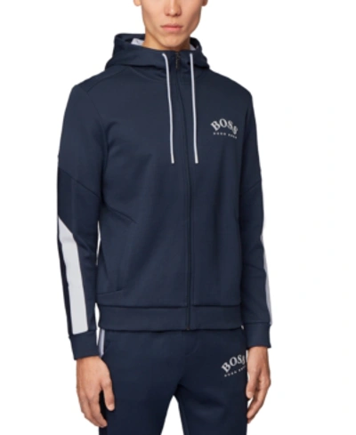 Hugo Boss Boss Men's Saggy Regular-fit Hooded Sweatshirt In Blu