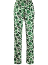 La Doublej Wildbird Print Pyjama Trousers In Wildbird Verde