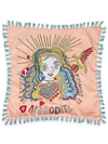 La Doublej Velvet Embroidered Cushion In Aphrodite