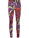 La Doublej Big Blooms Leggings In Big Blooms Viola