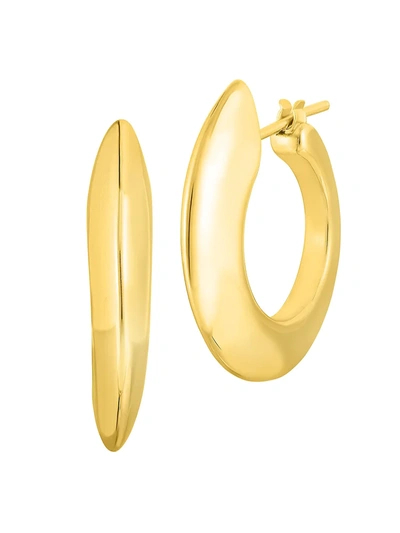 Roberto Coin Designer 18k Yellow Gold Wide Hoop Earrings