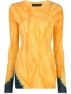 Proenza Schouler Asymmetric Tie-dye Print T-shirt In Orange