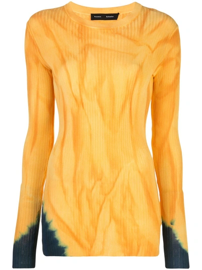 Proenza Schouler Asymmetric Tie-dye Print T-shirt In Orange