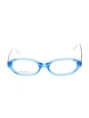 Gucci Girl's 50mm Oval Optical Glasses In Blue White