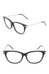 Boucheron 54mm Square Cat Eye Optical Frames In Black Clear