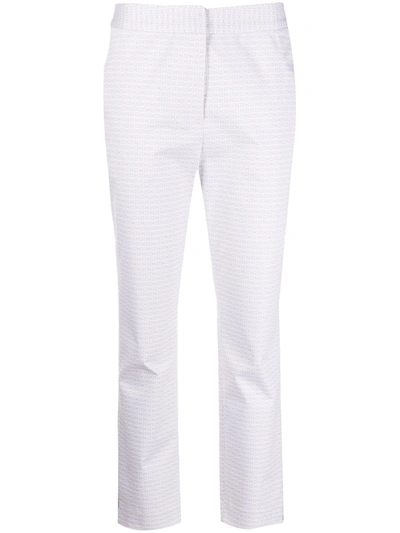 Malo Micro Print Slim Trousers In White