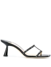 Jimmy Choo Ria 65 Backless Leather Heeled Mules In Black