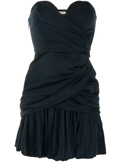 Zimmermann Navy Bandeau Stretch-silk Mini Dress