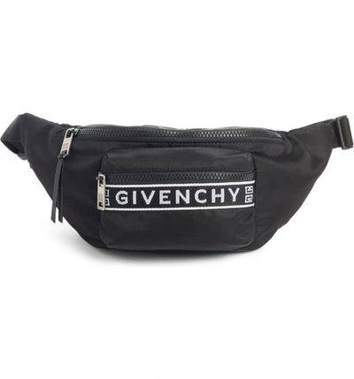 Givenchy Logo Waist Bag In Black/ White