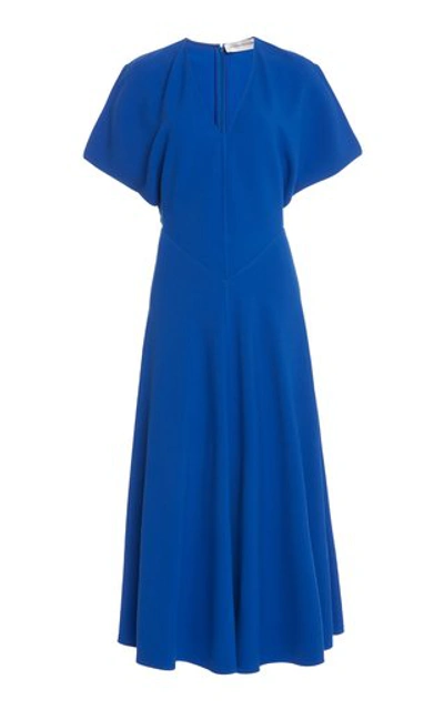 Victoria Beckham Sleeveless Dolman Midi Dress In Blue