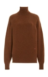 Victoria Beckham Poloneck Stretch-cashmere Knit Sweater In Brown