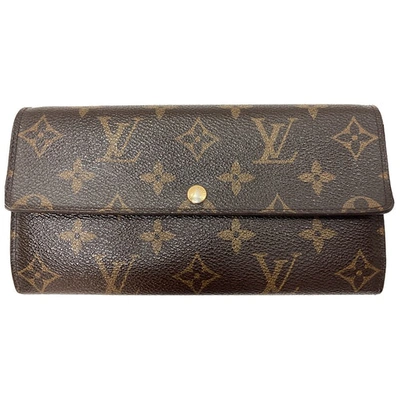 Pre-owned Louis Vuitton Virtuose Cloth Wallet In Brown