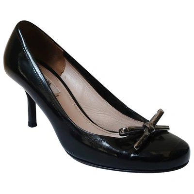 Pre-owned Prada Patent Leather Heels In Black