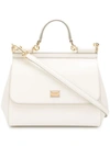 Dolce & Gabbana Women's Large Sicily Leather Top Handle Bag In White