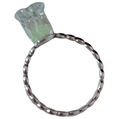 Pre-owned Lalique Silver Ring In Green