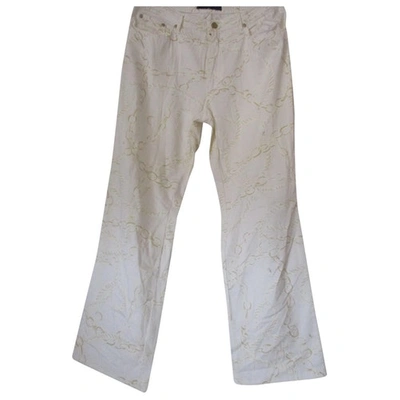 Pre-owned Trussardi Straight Pants In White