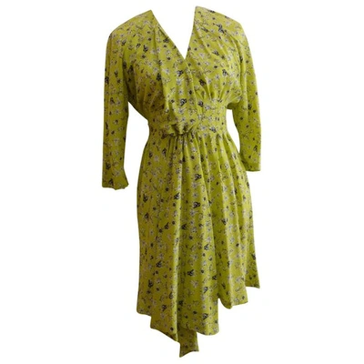 Pre-owned Christian Lacroix Silk Mid-length Dress In Green