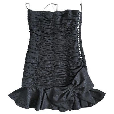 Pre-owned Azzaro Silk Mini Dress In Black