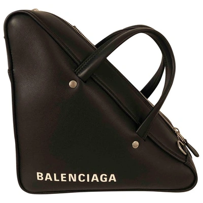 Pre-owned Balenciaga Triangle Black Leather Handbag