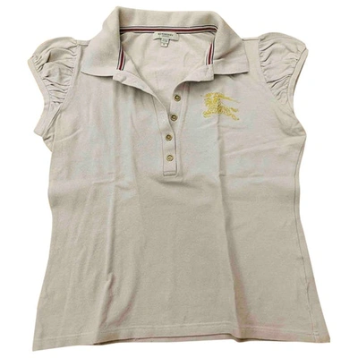 Pre-owned Burberry Beige Cotton Top