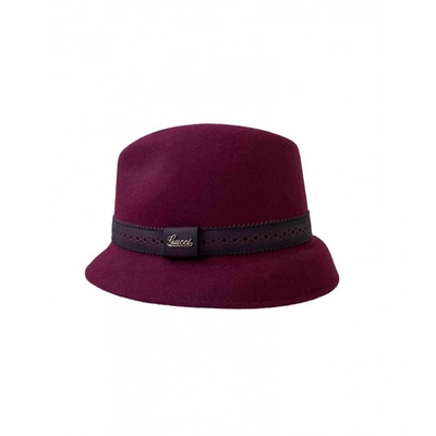 Pre-owned Gucci Cloth Hat In Burgundy
