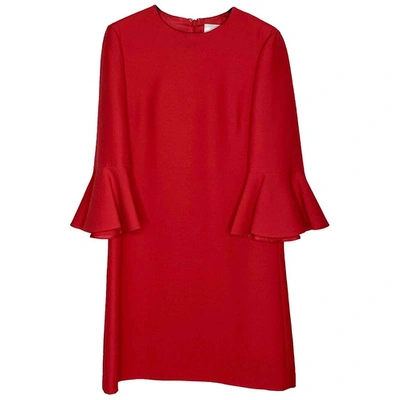 Pre-owned Valentino Wool Mid-length Dress In Red