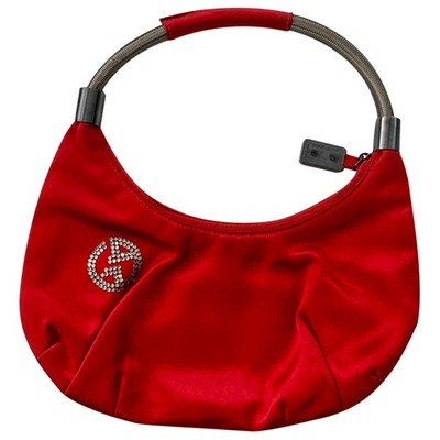 Pre-owned Giorgio Armani Silk Clutch Bag In Red