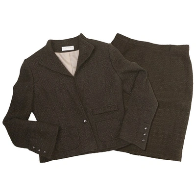 Pre-owned Carven Tweed Suit Jacket In Brown