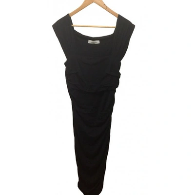 Pre-owned Valentino Wool Maxi Dress In Black