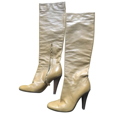 Pre-owned Moschino Yellow Leather Boots