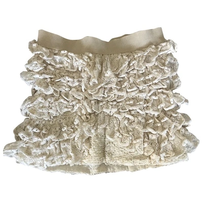 Pre-owned Isabel Marant Étoile Mini Skirt In Ecru