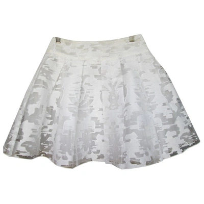 Pre-owned Dondup Mini Skirt In White