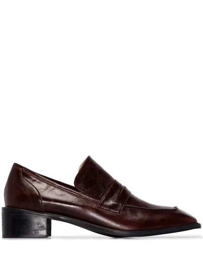 Osoi Brown Derrick 40 Leather Loafers In Braun