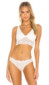 Free People Teegan Longline Lace Bralette In White In Ivory