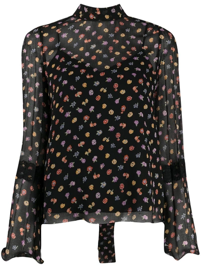 See By Chloé See By Chloe Botanical Flowers Georgette Top In Black