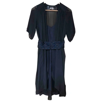 Pre-owned Antik Batik Silk Mid-length Dress In Blue