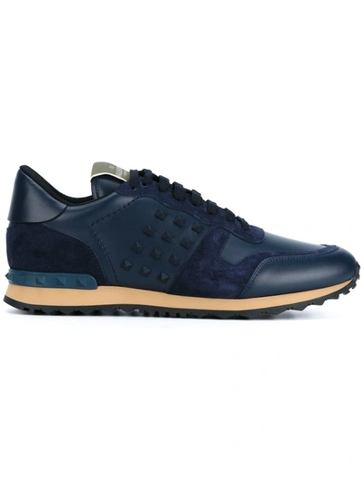 Valentino Garavani Rockrunner Sneakers In Dark Blue