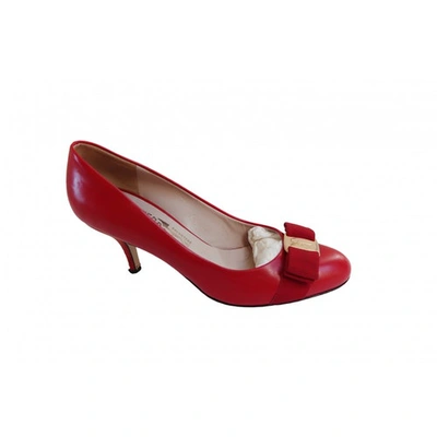 Pre-owned Ferragamo Leather Heels In Red