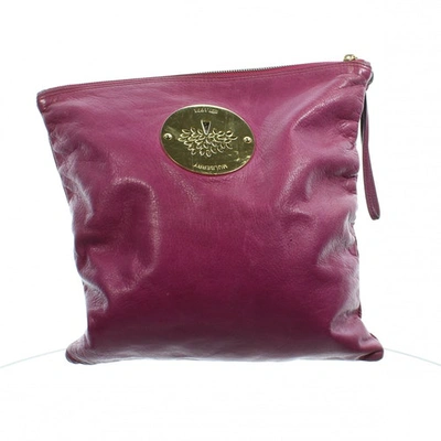 Pre-owned Mulberry Purple Leather Clutch Bag