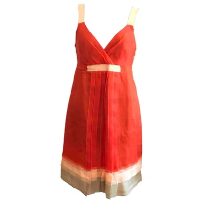 Pre-owned Philosophy Di Alberta Ferretti Silk Mid-length Dress In Orange