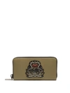 Christian Louboutin Panettone Crest-embellished Leather Wallet In Khaki