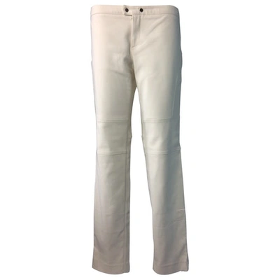 Pre-owned Gucci Straight Pants In White