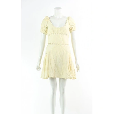 Pre-owned Zac Posen Mini Dress In Yellow