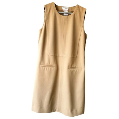 Pre-owned Saint Laurent Wool Mid-length Dress In Camel