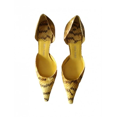 Pre-owned Lella Baldi Leather Heels In Yellow